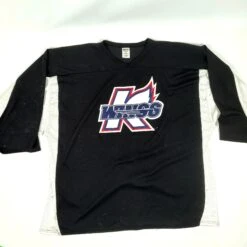 Reebok ECHL - Used Athletic Knit Goalie Practice Jersey - Kalamazoo Wings (Black)