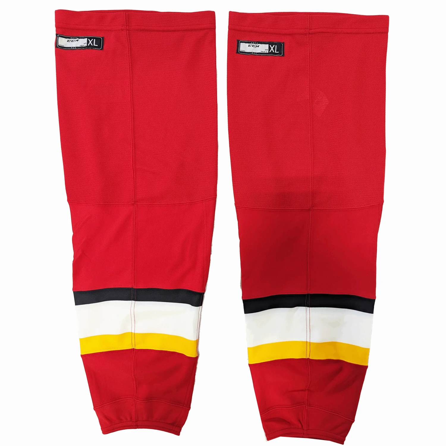 AHL - New CCM Hockey Socks - Stockton Heat (Red/White/Yellow) 1 AHL - New CCM Hockey Socks - Stockton Heat (Red/White/Yellow)