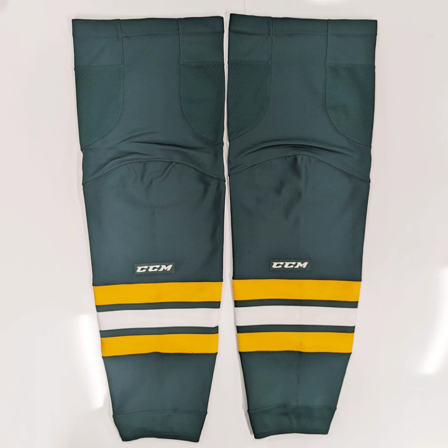 NCAA - New CCM Hockey Socks (Green/White/Yellow) 1 NCAA - New CCM Hockey Socks (Green/White/Yellow)