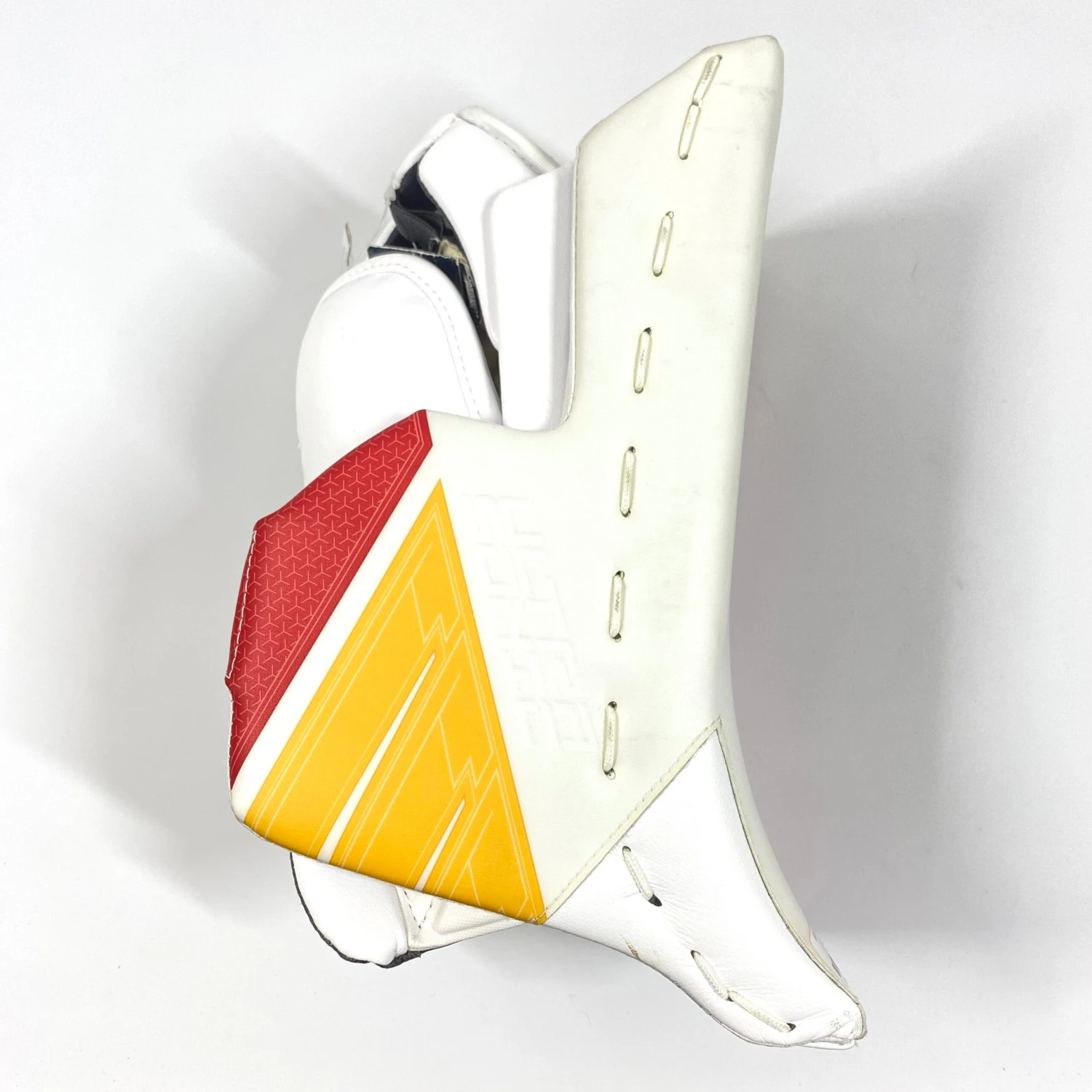 Bauer Supreme UltraSonic - New Pro Stock Goalie Blocker (White/Red/Yellow) 2 Bauer Supreme UltraSonic - New Pro Stock Goalie Blocker (White/Red/Yellow) - Image 2