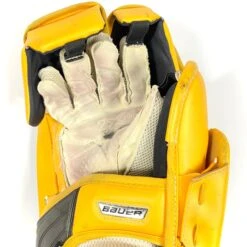 Bauer Vapor 2X Pro - Used Pro Stock Goalie Blocker (Black/Green/Yellow) -Hockey Stick Man Shop Photo2023 04 27 22828PM