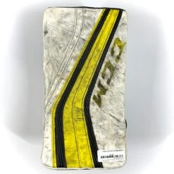 Bauer CCM Premier Pro - Used Pro Stock Goalie Blocker (White/Yellow/Black)