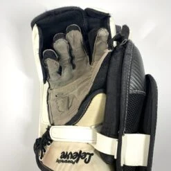 Bauer CCM Premier Pro - Used Pro Stock Goalie Blocker (White/Yellow/Black) -Hockey Stick Man Shop Photo2023 04 27 34901PM