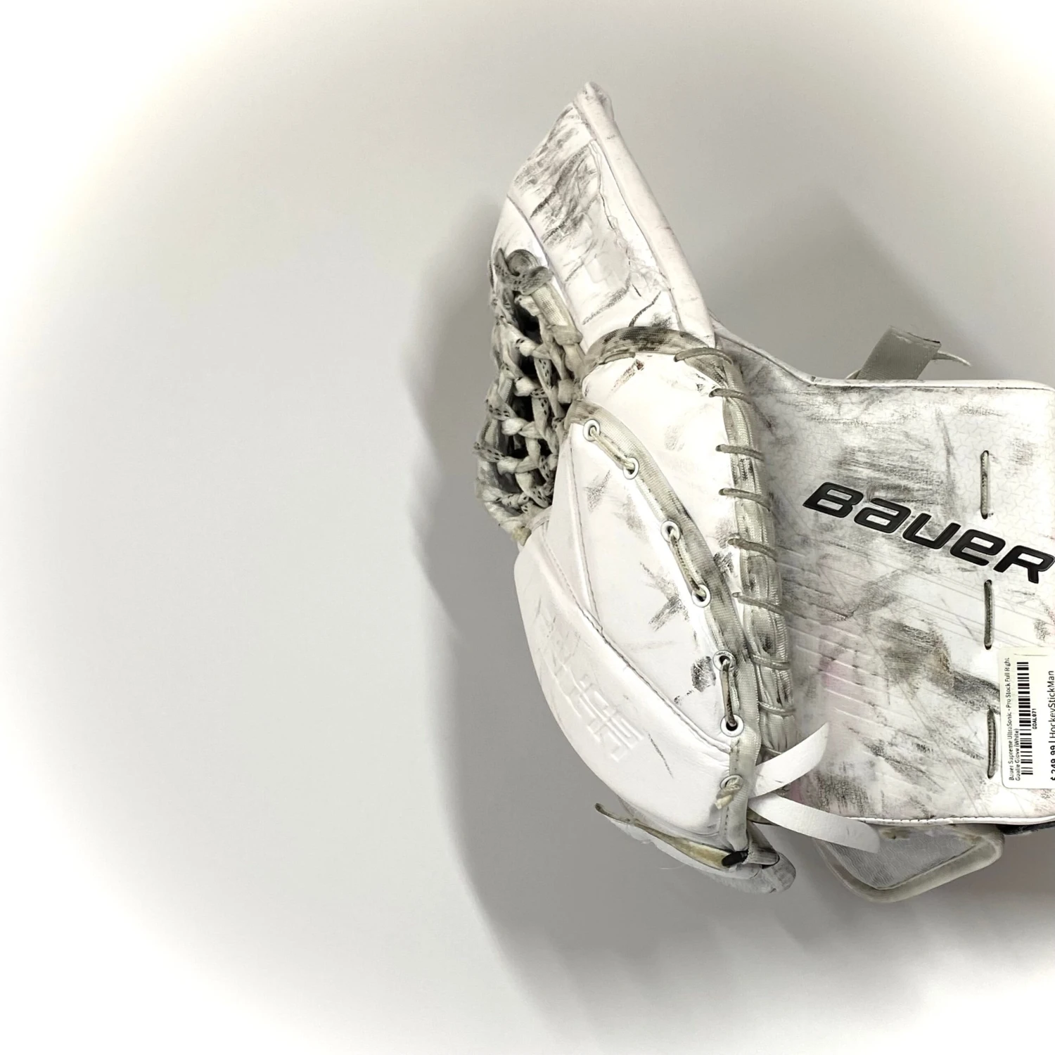 Bauer Supreme UltraSonic - Used Pro Stock Full Right Goalie Glove (White) 4 Bauer Supreme UltraSonic - Used Pro Stock Full Right Goalie Glove (White) - Image 4