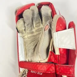 Vaughn Velocity V9 - Used Pro Stock Goalie Blocker (Red/White) -Hockey Stick Man Shop Photo2023 05 02 44427PM