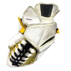 Bauer Vapor HyperLite - Used Pro Stock Goalie Glove (White/Yellow/Black) 6 Bauer Vapor HyperLite - Used Pro Stock Goalie Glove (White/Yellow/Black) -Hockey Stick Man Shop Photo2023 05 03 31909PM