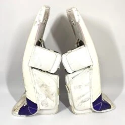 Bauer Supreme 2S Pro - Used Pro Stock Goalie Pads - Full Set (White/Purple/Black) 13 Bauer Supreme 2S Pro - Used Pro Stock Goalie Pads - Full Set (White/Purple/Black) -Hockey Stick Man Shop Photo2023 05 04 125104PM