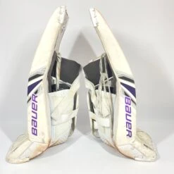 Bauer Supreme 2S Pro - Used Pro Stock Goalie Pads - Full Set (White/Purple/Black) 14 Bauer Supreme 2S Pro - Used Pro Stock Goalie Pads - Full Set (White/Purple/Black) -Hockey Stick Man Shop Photo2023 05 04 125350PM