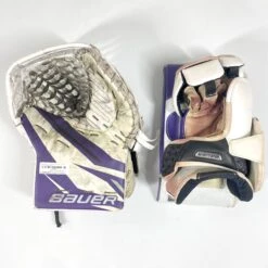 Bauer Supreme 2S Pro - Used Pro Stock Goalie Pads - Full Set (White/Purple/Black) 18 Bauer Supreme 2S Pro - Used Pro Stock Goalie Pads - Full Set (White/Purple/Black) -Hockey Stick Man Shop Photo2023 05 04 125740PM