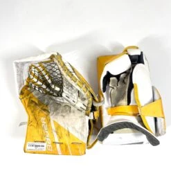 Bauer Supreme UltraSonic - Used Pro Stock Goalie Full Set (White/Yellow) 17 Bauer Supreme UltraSonic - Used Pro Stock Goalie Full Set (White/Yellow) -Hockey Stick Man Shop Photo2023 05 04 21009PM