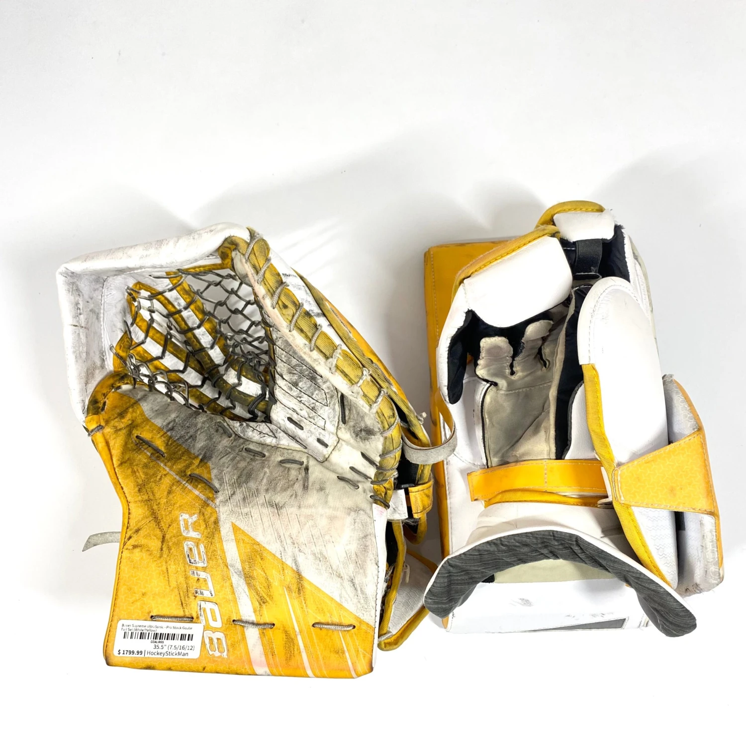 Bauer Supreme UltraSonic - Used Pro Stock Goalie Full Set (White/Yellow) 8 Bauer Supreme UltraSonic - Used Pro Stock Goalie Full Set (White/Yellow) - Image 8