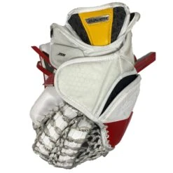 Bauer Supreme 2S Pro - Used Pro Stock Goalie Glove (White/Red/Yellow) -Hockey Stick Man Shop Photo2023 05 04 40152PM