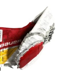 Bauer Supreme 2S Pro - Used Pro Stock Goalie Glove (White/Red/Yellow) -Hockey Stick Man Shop Photo2023 05 04 40238PM