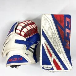 CCM Extreme Flex IV - Used Pro Stock Goalie Pads - Full Set (White/Blue/Red) 17 CCM Extreme Flex IV - Used Pro Stock Goalie Pads - Full Set (White/Blue/Red) -Hockey Stick Man Shop Photo2023 05 04 43657PM