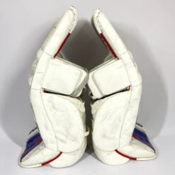 CCM Extreme Flex III - Used Pro Stock Goalie Pads - Full Set (White/Blue/Red) -Hockey Stick Man Shop Photo2023 05 05 21836PM