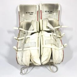 CCM Extreme Flex III - Used Pro Stock Goalie Pads - Full Set (White/Blue/Red) -Hockey Stick Man Shop Photo2023 05 05 22014PM