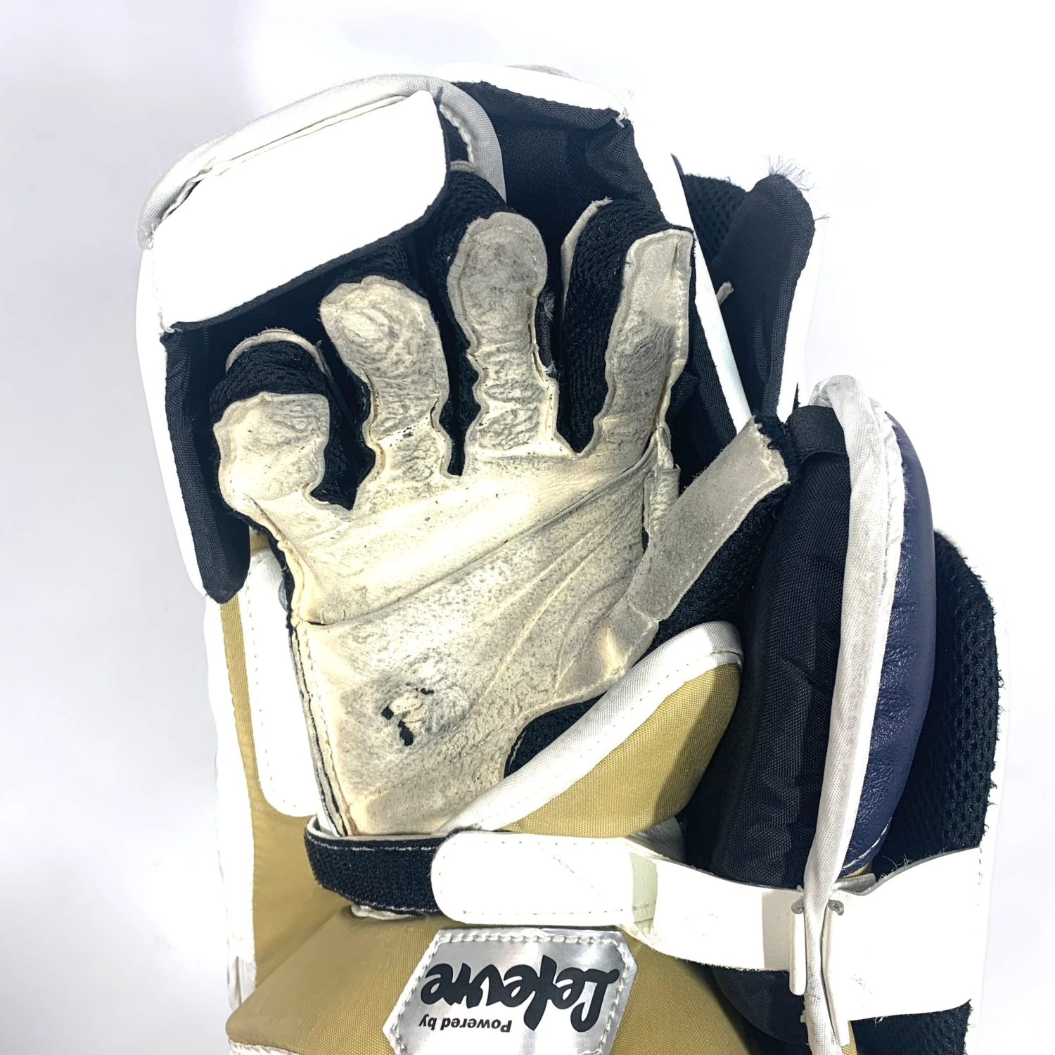 Used CCM Premier II - Pro Stock Goalie Blocker (White/Gold/Navy) 3 Used CCM Premier II - Pro Stock Goalie Blocker (White/Gold/Navy) - Image 3