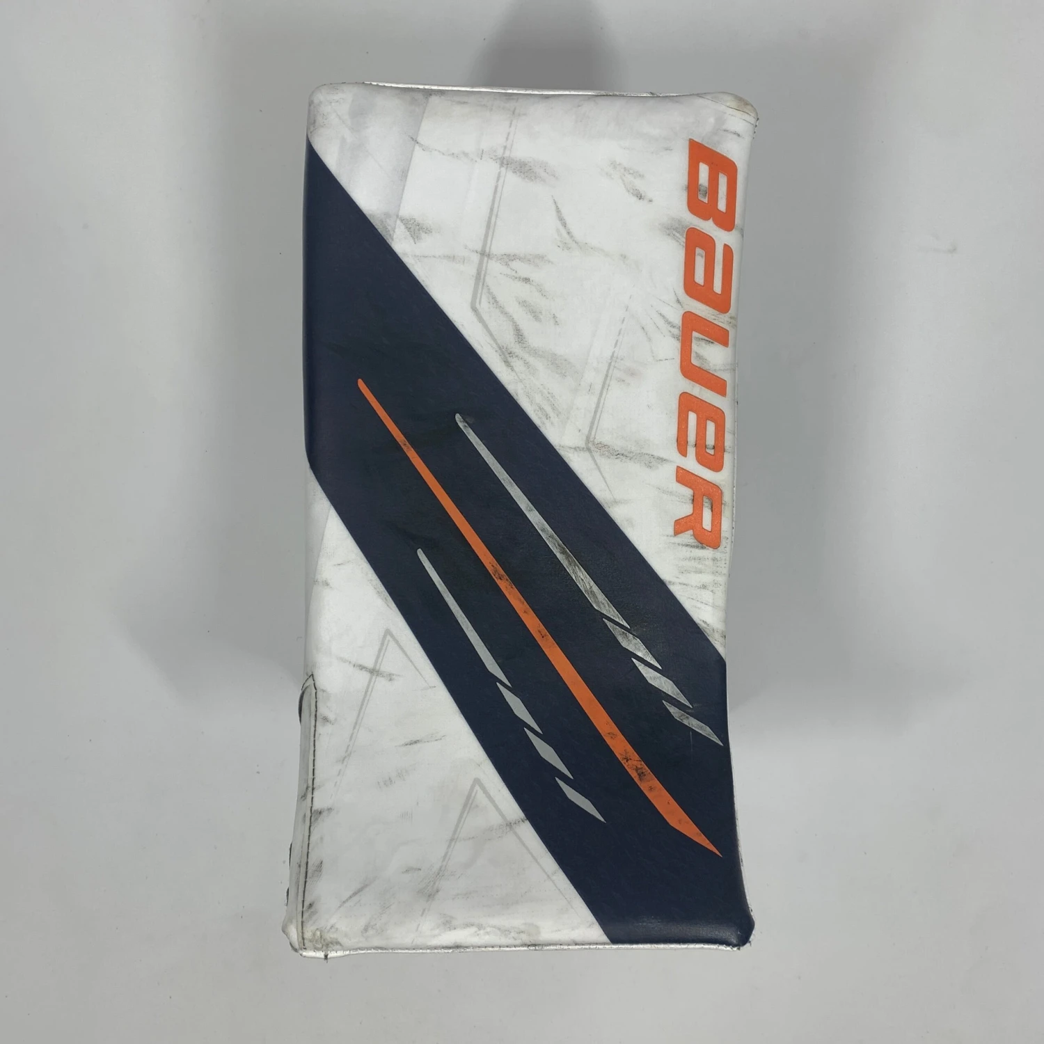 Used Bauer Vapor Hyperlite - Pro Stock Goalie Blocker (White/Orange/Navy) 1 Used Bauer Vapor Hyperlite - Pro Stock Goalie Blocker (White/Orange/Navy)