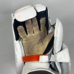 Used Bauer Vapor Hyperlite - Pro Stock Goalie Blocker (White/Orange/Navy) 6 Used Bauer Vapor Hyperlite - Pro Stock Goalie Blocker (White/Orange/Navy) -Hockey Stick Man Shop Photo2023 06 01 60120PM