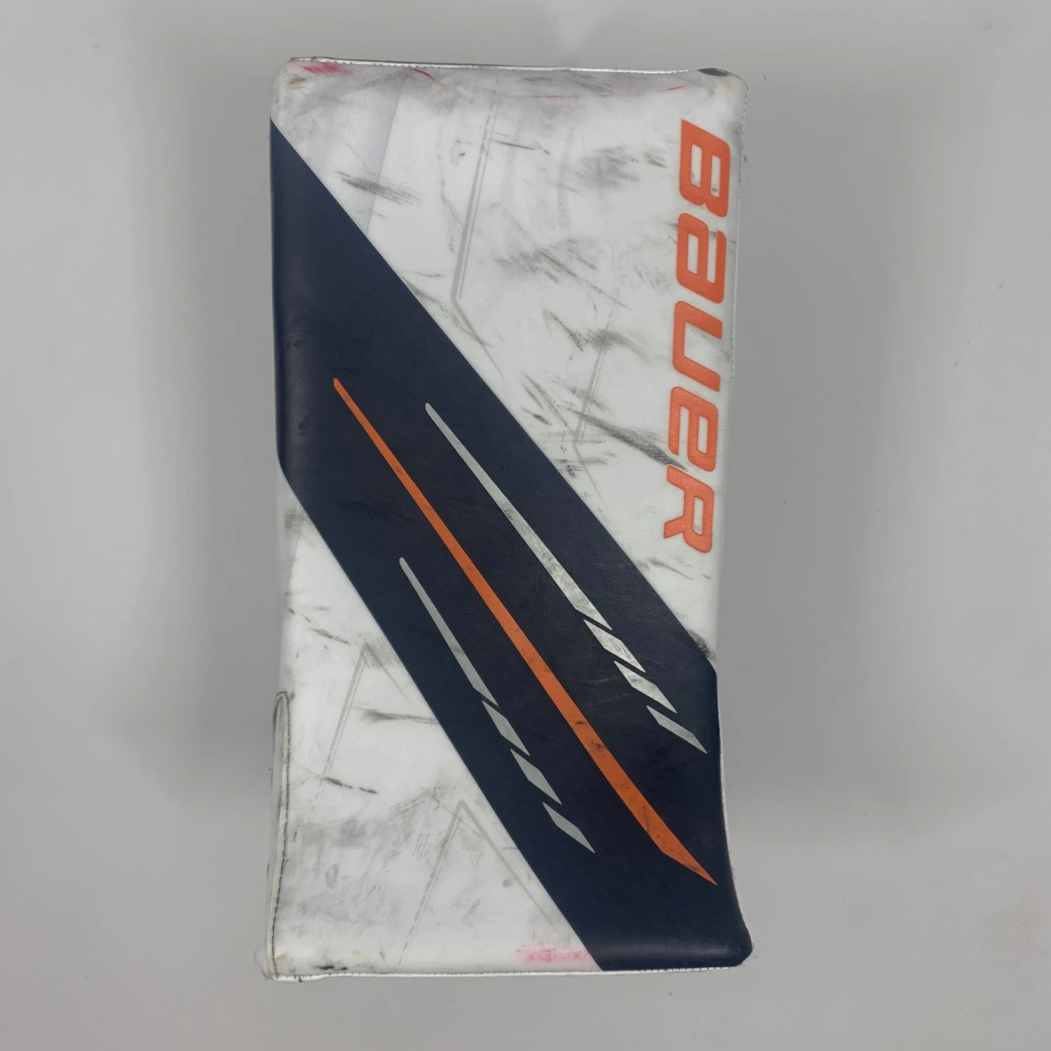 Used Bauer Vapor Hyperlite - Pro Stock Goalie Blocker (Navy/Orange) 1 Used Bauer Vapor Hyperlite - Pro Stock Goalie Blocker (Navy/Orange)