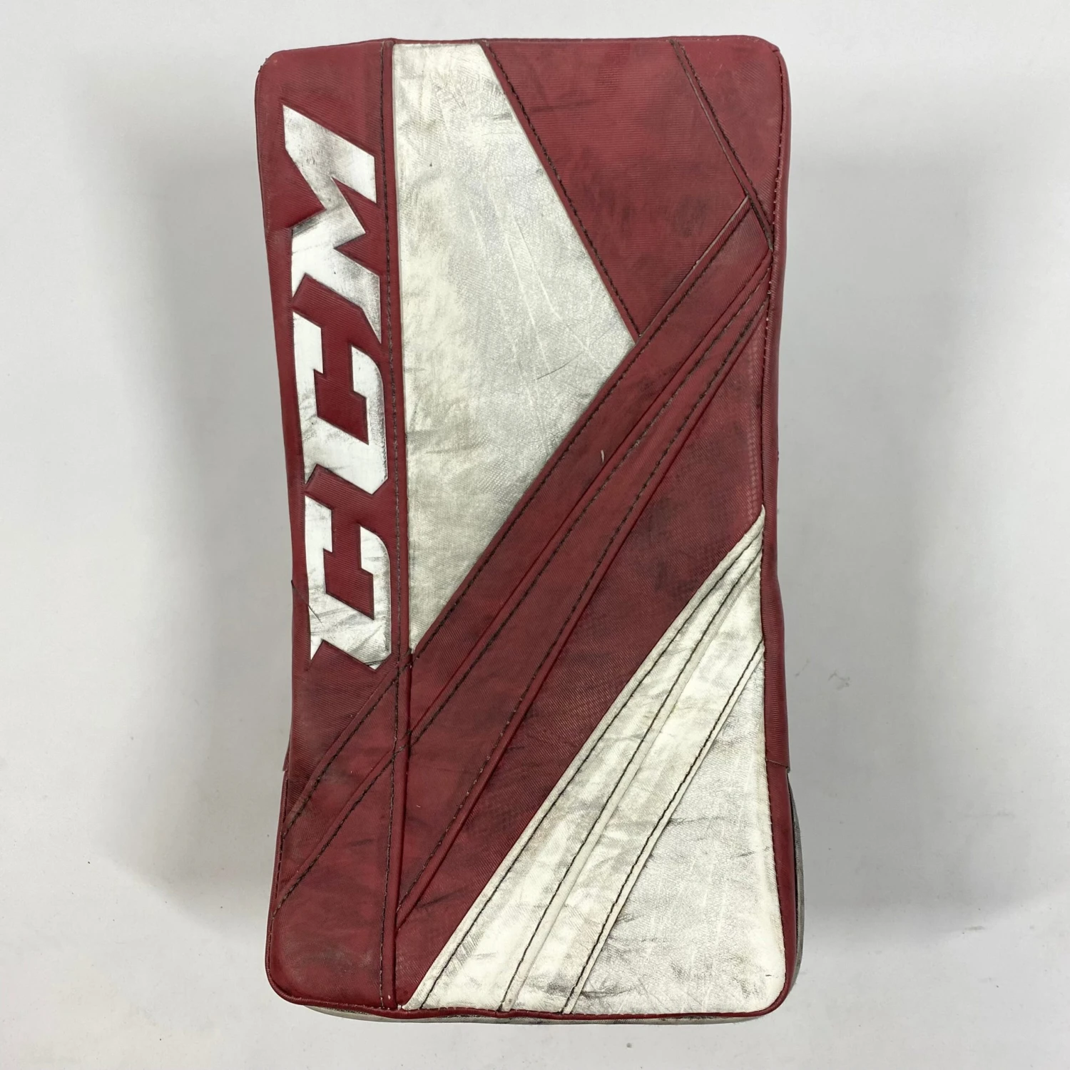CCM Extreme Flex 5 - Used Full Right Pro Stock Goalie Blocker (Maroon) 1 CCM Extreme Flex 5 - Used Full Right Pro Stock Goalie Blocker (Maroon)