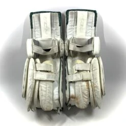 CCM Extreme Flex 5 - Used Pro Stock Goalie Pads (White/Green) 8 CCM Extreme Flex 5 - Used Pro Stock Goalie Pads (White/Green) -Hockey Stick Man Shop Photo2023 06 12 61748PM