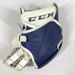 CCM Extreme Flex 5 - Used Pro Stock Goalie Glove (White/Gold/Navy) -Hockey Stick Man Shop Photo2023 06 15 25431PM