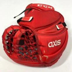 CCM AXIS - Used Pro Stock Goalie Glove (Red/White) -Hockey Stick Man Shop Photo2023 06 15 33905PM