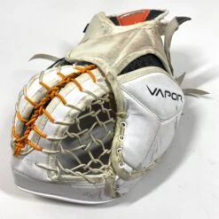 Bauer Vapor Hyperlite - Used Pro Stock Goalie Glove (White/Orange/Black) 6 Bauer Vapor Hyperlite - Used Pro Stock Goalie Glove (White/Orange/Black) -Hockey Stick Man Shop Photo2023 06 15 35808PM