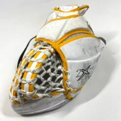 Bauer Vapor 2X Pro - Used Pro Stock Goalie Glove (White/Yellow/Red) 6 Bauer Vapor 2X Pro - Used Pro Stock Goalie Glove (White/Yellow/Red) -Hockey Stick Man Shop Photo2023 06 15 41046PM