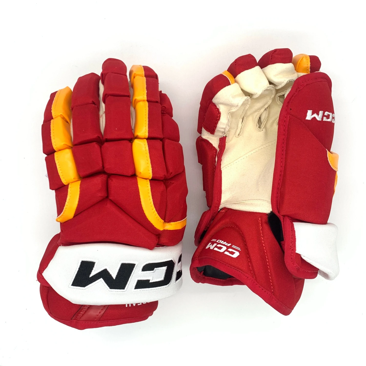 CCM HG12 - NHL Pro Stock Glove - Johnathan Huberdeau (Red/Yellow/White) 2 CCM HG12 - NHL Pro Stock Glove - Johnathan Huberdeau (Red/Yellow/White) - Image 2