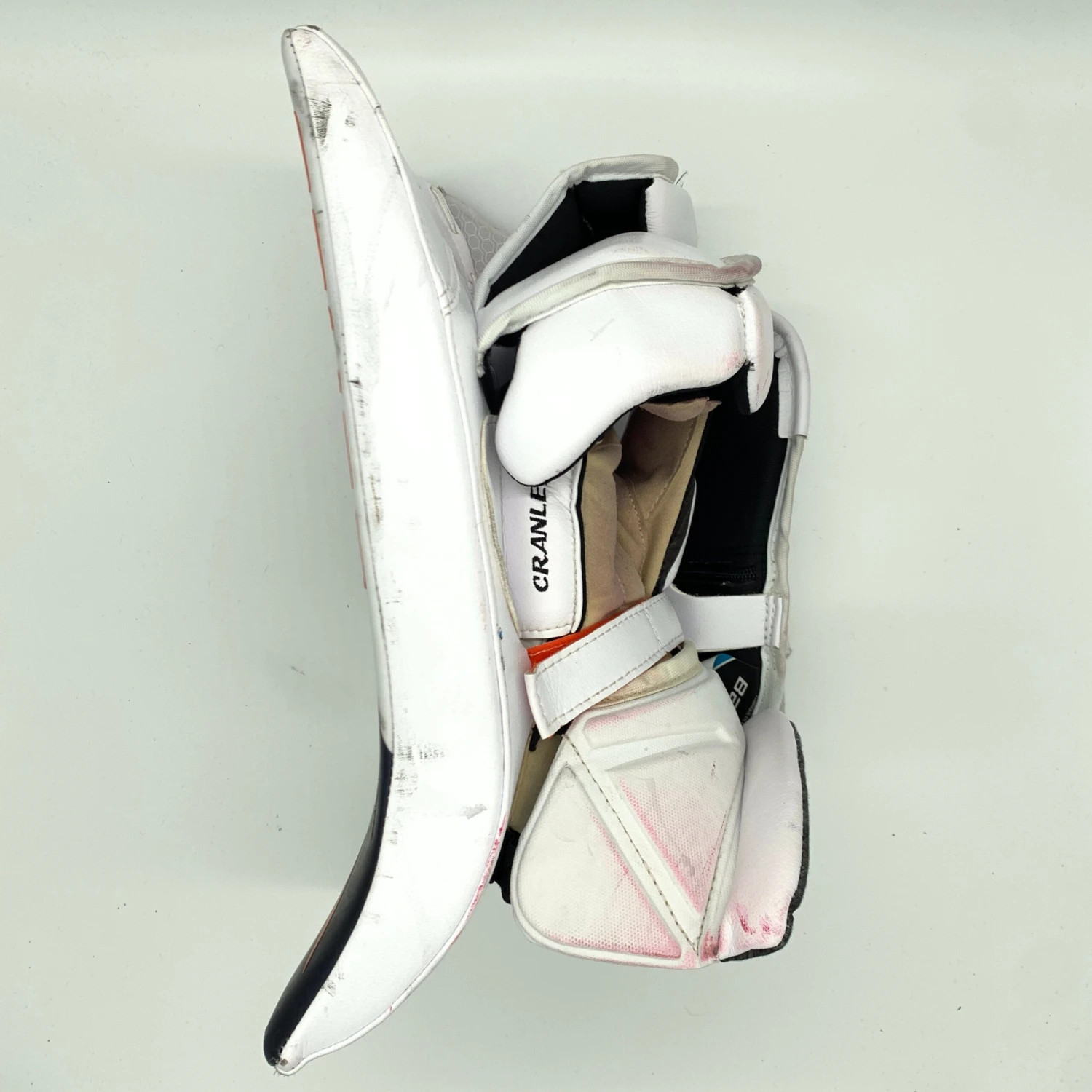 Used Bauer Vapor Hyperlite - Pro Stock Goalie Blocker (Navy/Orange) 4 Used Bauer Vapor Hyperlite - Pro Stock Goalie Blocker (Navy/Orange) - Image 4