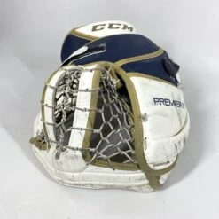 CCM Premier II - NCAA Pro Stock Full Goalie Set (White/Gold/Blue) -Hockey Stick Man Shop Photo2023 08 16 121600PM