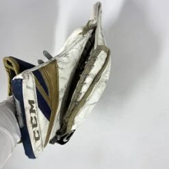 CCM Premier II - NCAA Pro Stock Full Goalie Set (White/Gold/Blue) -Hockey Stick Man Shop Photo2023 08 16 121713PM