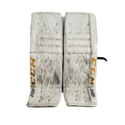 CCM Extreme Flex IV - Used Pro Stock Goalie Pads - (White/Yellow/Black)