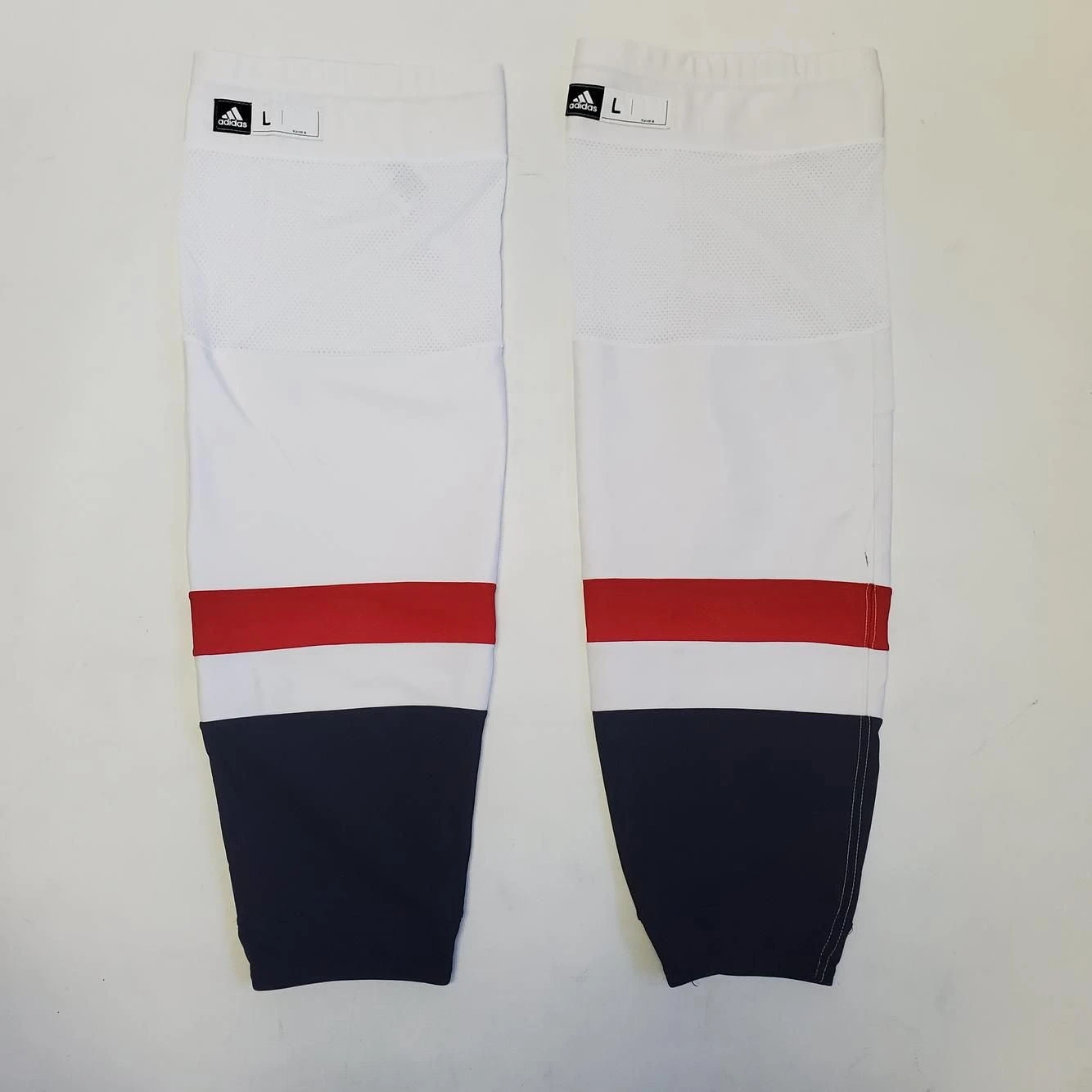 NHL Pro Stock Adidas Hockey Socks - Washington Capitals (White) 1 NHL Pro Stock Adidas Hockey Socks - Washington Capitals (White)